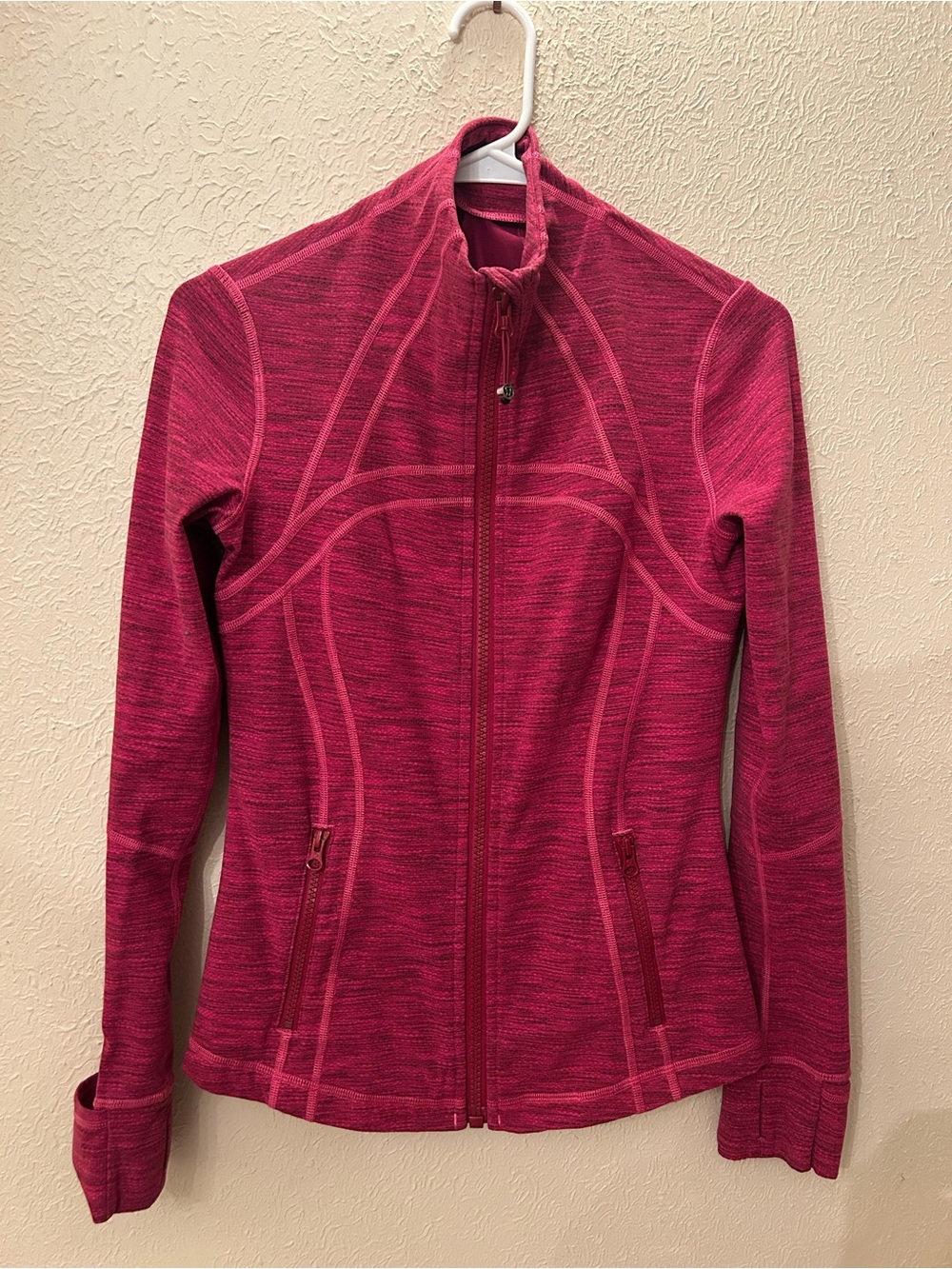 lululemon athletica Heathered Pink Full-Zip, size 6